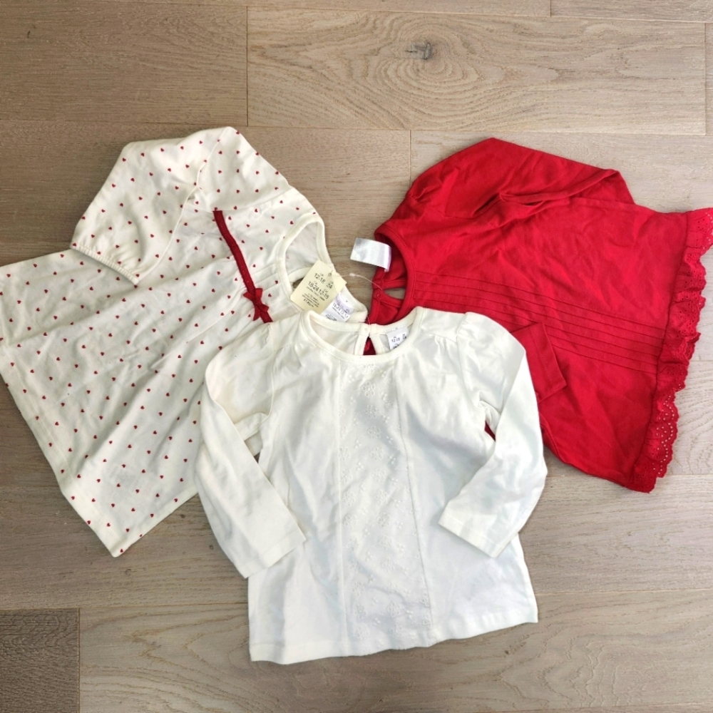 3 Pack Long Sleeved Baby Girls Shirts 18-24 Months